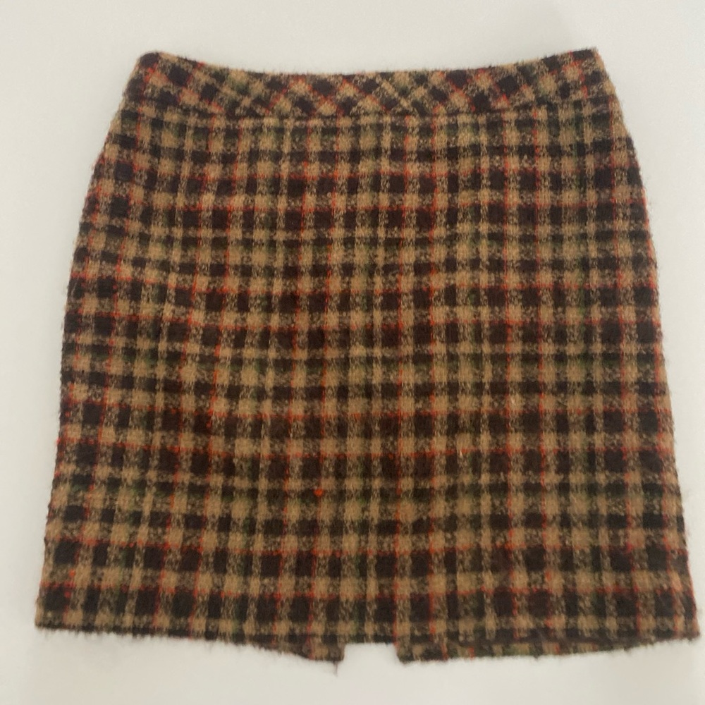 Vintage Pendleton Wool & Mohair Plaid Skirt Petite Sz 16 Flat Front Lined